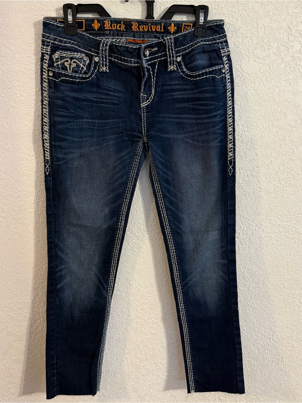 Rock Revival Erin Women's Dark Indigo Skinny Jeans with Contrast Stitching